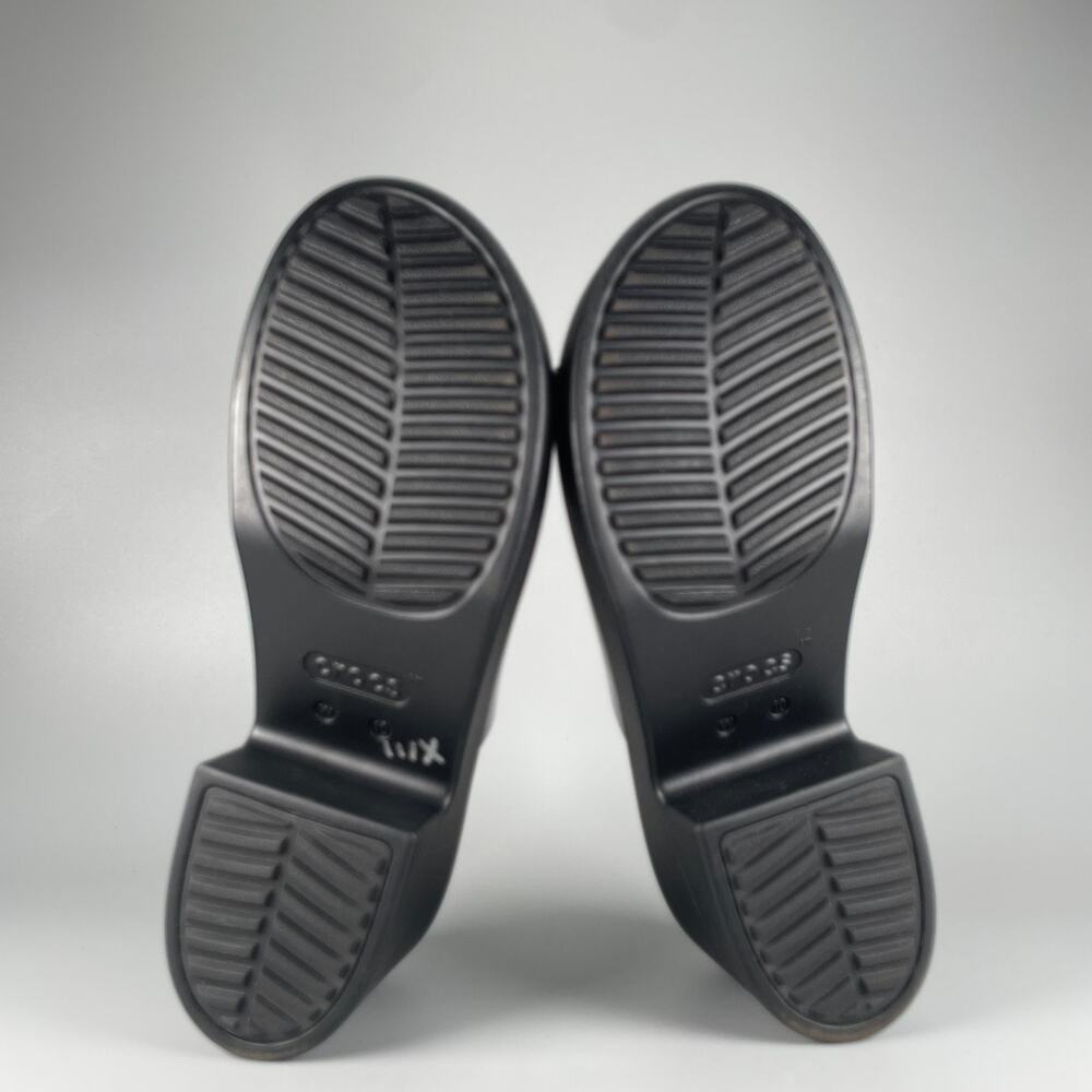 Crocs Brooklyn Women's Size 10 Black Shine Slip On Heels Casual Slides Comfort - Picture 4 of 9